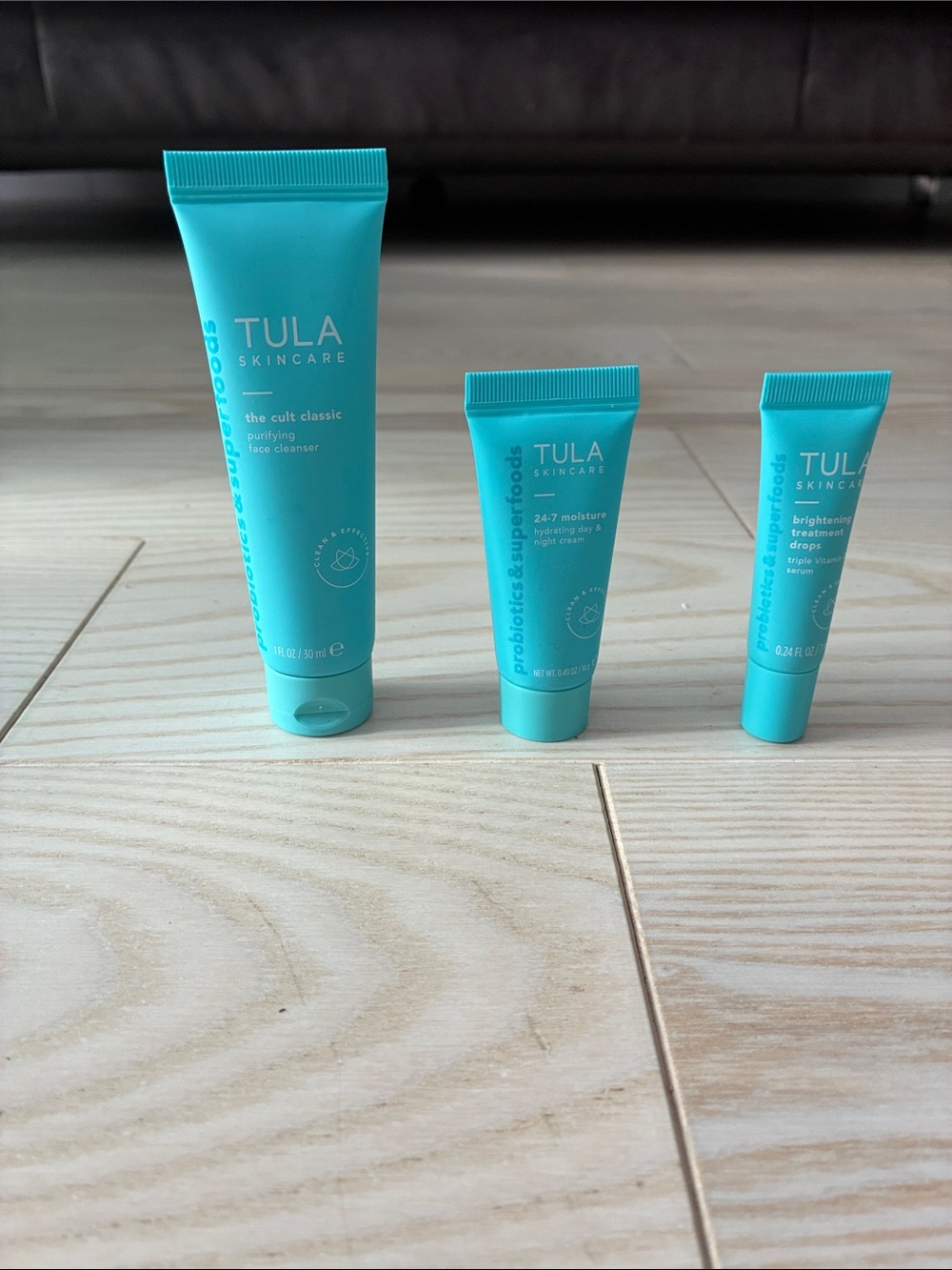 Tula Skincare Travel Face Cleanser brightener and moisturizer